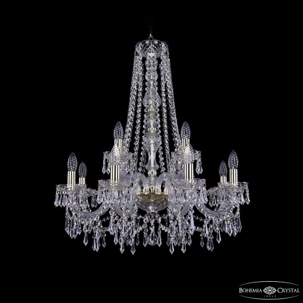 Подвесная люстра Bohemia Ivele Crystal 1403 золото арт. 1403/8+4/240/h-76 G