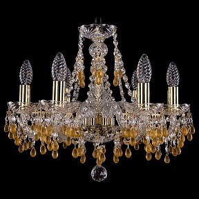 Подвесная люстра Bohemia Ivele Crystal 1410 золото арт. 1410/6/160/G/V1003