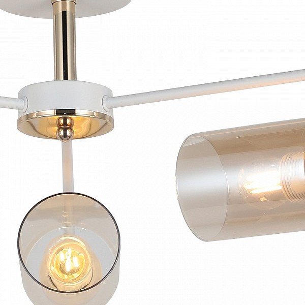 Люстра на штанге ILLUMICO  белый арт. IL8248-3COU-79 WH GD