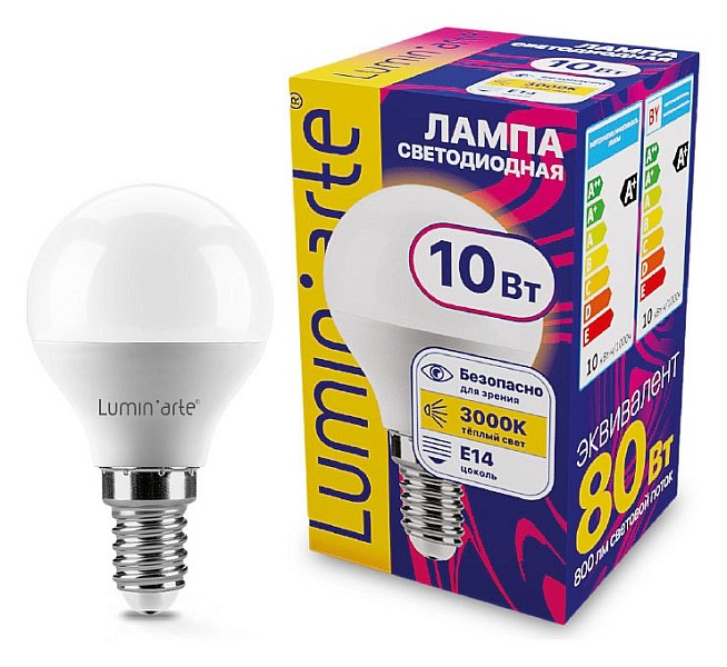 Лампа светодиодная Luminarte   арт. LSTD-G45-10W3KE14