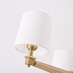 Люстра на штанге Imperiumloft Jorgenson White/Light wood дерево арт. STAVRA01