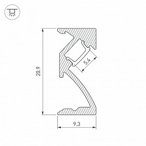 Профиль Arlight SL-BEVEL металл арт. 043687
