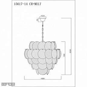 Подвесная люстра iLamp Rivoli хром арт. 15617-14 CR+MULT