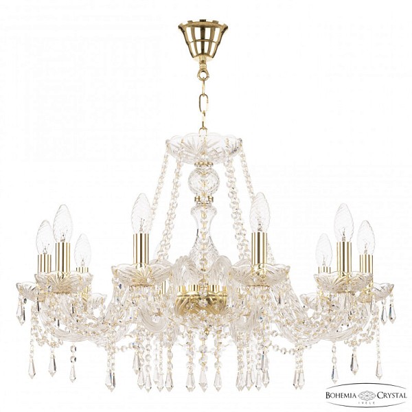 Подвесная люстра Bohemia Ivele Crystal 104 золото арт. 104/10/240 G