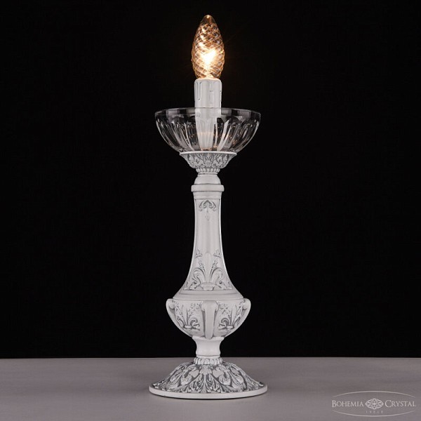 Настольная лампа декоративная Bohemia Ivele Crystal AL7801 белый арт. AL78100L/12 WMN P Clear/M-1H