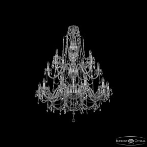 Подвесная люстра Bohemia Ivele Crystal 1411 никель арт. 1411/10+5+5/360/2d Ni
