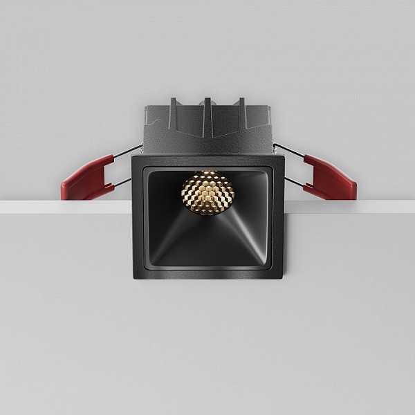 Встраиваемый светильник Maytoni Alfa LED черный арт. DL043-01-10W3K-SQ-B-1