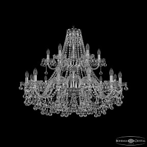 Подвесная люстра Bohemia Ivele Crystal 1409 никель арт. 1409/12+6/360/2d Ni