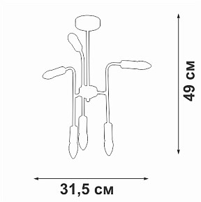 Люстра на штанге Vitaluce V3022 черный арт. V3022-1/6PL