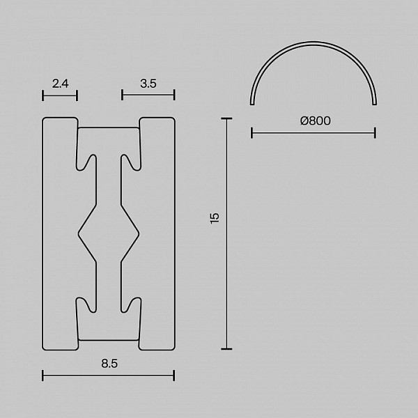 Трек Maytoni Busbar trunkings Flarity желтый арт. TRX154-SR-D800-BS
