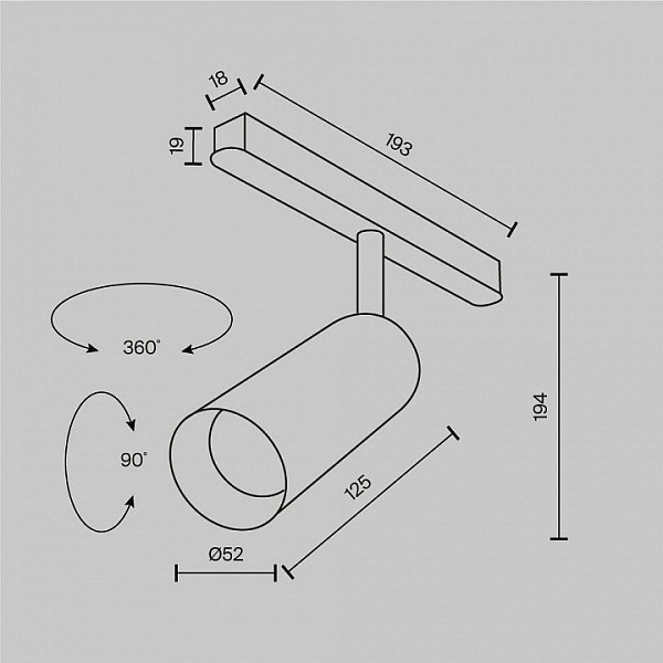 Светильник на штанге Maytoni Focus LED черный арт. TR032-4-12W3K-M-DS-BW