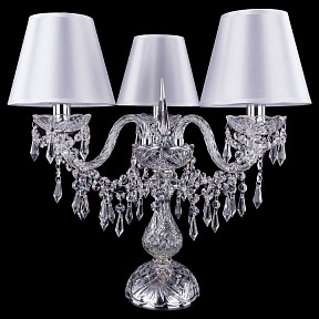 Настольная лампа декоративная Bohemia Ivele Crystal 5703 металл арт. 1403L/3/141-39/Ni/SH21-160