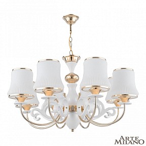 Подвесная люстра Arte Milano Florentia-1097 белый арт. 301097/8 Wh/Gd