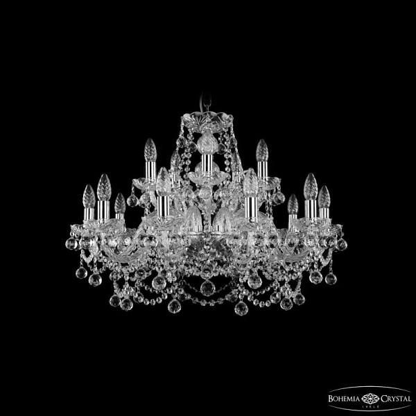 Подвесная люстра Bohemia Ivele Crystal 1411 никель арт. 1411/10+5/240 Ni Balls