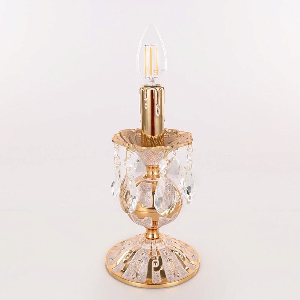 Настольная лампа декоративная Bohemia Ivele Crystal AL77 золото арт. AL77500L/1-23 GW
