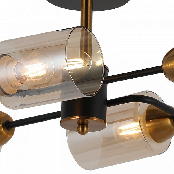 Люстра на штанге ILLUMICO  коричневый арт. IL8243-4COU-79 BK BR