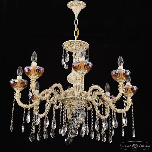 Подвесная люстра Bohemia Ivele Crystal AL7901 белый арт. AL79101/8/250 A WMG P Shampan/M-1G