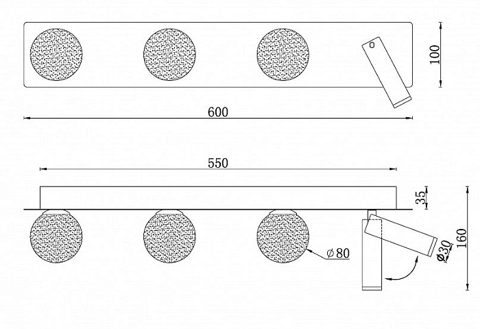 Бра iLedex Telescope черный арт. W4774-60 SBK