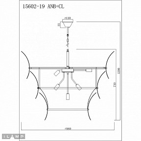 Подвесной светильник iLamp Gramercy  арт. 15602-19 ANB+CL