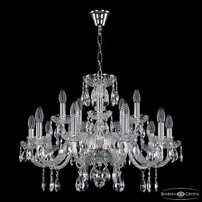 Подвесная люстра Bohemia Ivele Crystal 117 никель арт. 117/10+5/240 Ni