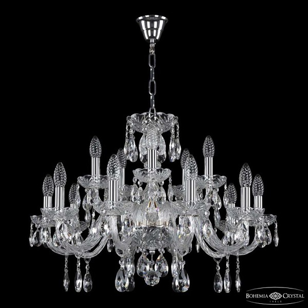 Подвесная люстра Bohemia Ivele Crystal 117 никель арт. 117/10+5/240 Ni