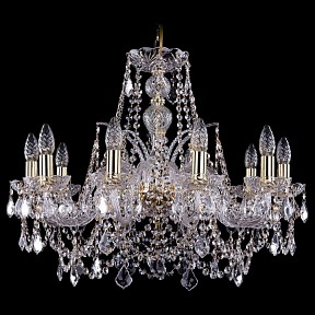 Подвесная люстра Bohemia Ivele Crystal 1411 золото арт. 1411/10/240/G/Leafs