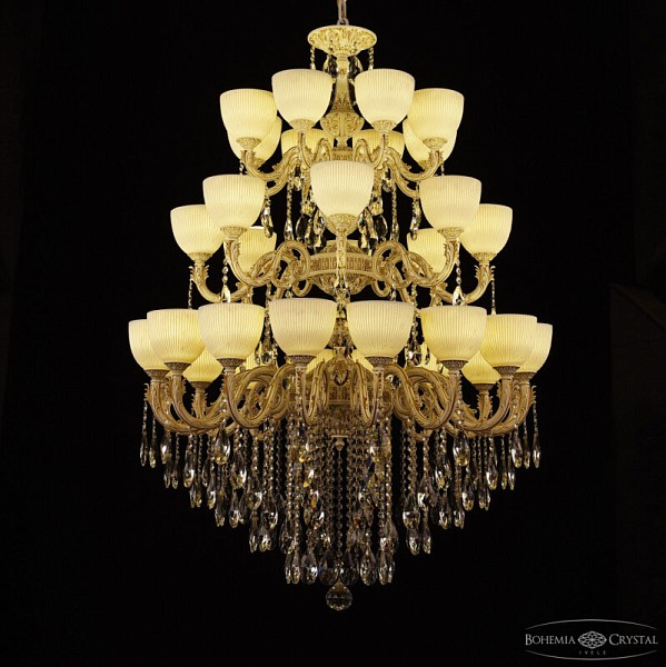 Подвесная люстра Bohemia Ivele Crystal AL7901 белый арт. AL79101/16+8+8/300/3d B WMG P1 U Line