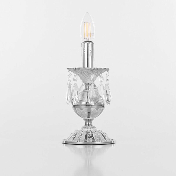 Настольная лампа декоративная Bohemia Ivele Crystal AL77 никель арт. AL77500L/1-23 NW