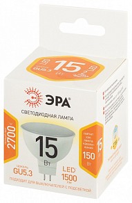 Лампа светодиодная Эра Стандарт  арт. LED MR16-15W-827-GU5.3
