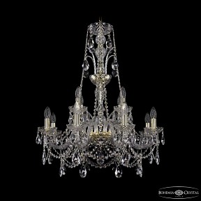 Подвесная люстра Bohemia Ivele Crystal 1411 золото арт. 1411/8+4/240/XL-83 G