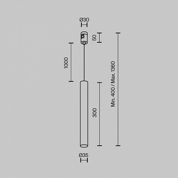 Подвесной светильник Maytoni Technical Focus Led металл арт. TR155-1-5W4K-PT
