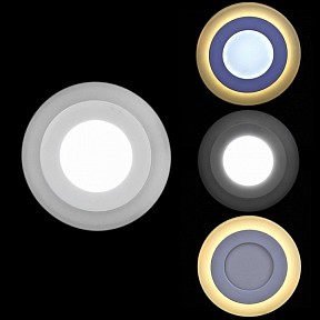Встраиваемый светильник Reluce  белый арт. 70503-9.0-001TM LED3+2W WH/DL+WL (6500K+3000K)