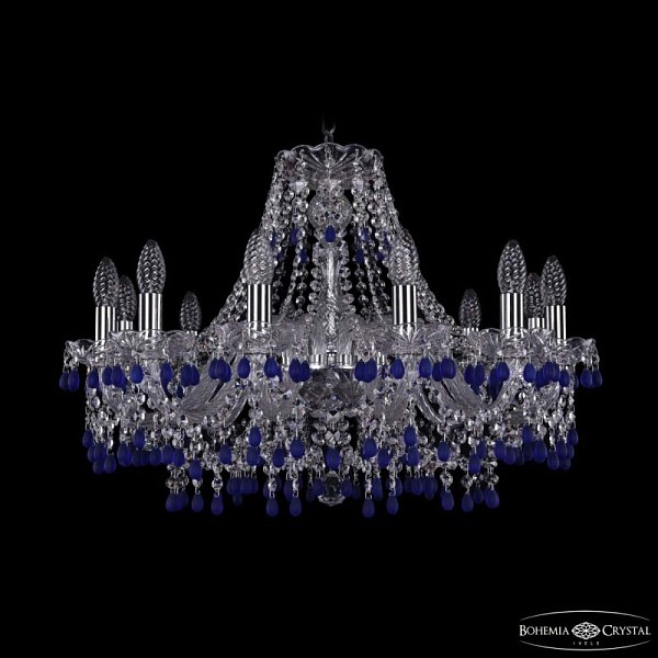 Подвесная люстра Bohemia Ivele Crystal 1410 никель арт. 1410/12/240 Ni V3001