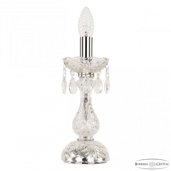 Настольная лампа декоративная Bohemia Ivele Crystal 107 никель арт. 107L/1-27 Ni