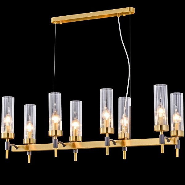 Подвесная люстра ILLUMICO BRASS TUBO бронза арт. IL5177-8LLS-29 BRASS TUBO