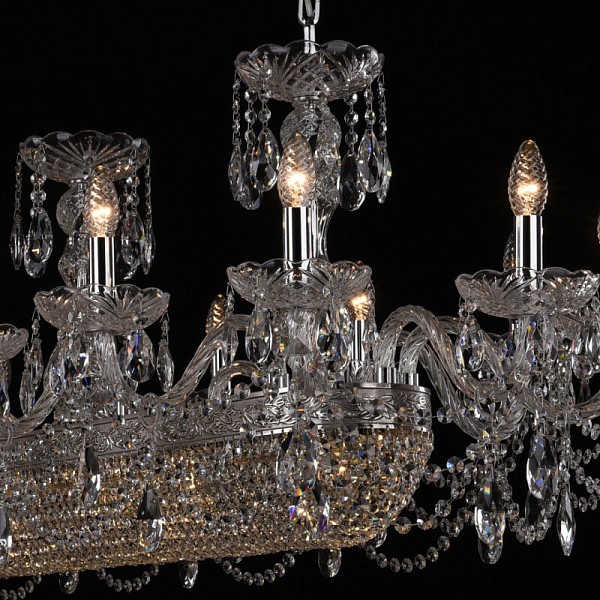 Подвесная люстра Bohemia Ivele Crystal 1453 никель арт. 1453/18/195/1500 Ni