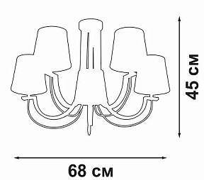 Люстра на штанге Vitaluce V3075 серый арт. V3075-9/5PL