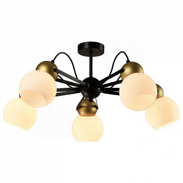 Люстра на штанге Imex Cleo черный арт. MD.22438-5-S-BK+GD