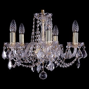 Подвесная люстра Bohemia Ivele Crystal 1402 золото арт. 1402/5/141/G/Leafs