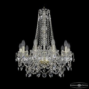 Подвесная люстра Bohemia Ivele Crystal 1411 золото арт. 1411/10/195/h-70 G