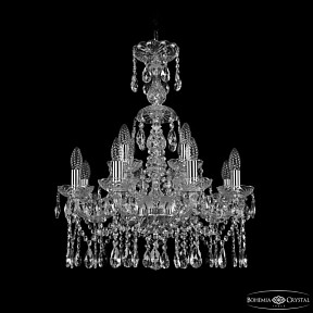 Подвесная люстра Bohemia Ivele Crystal 1413 никель арт. 1413/8+4/200/XL-66 Ni