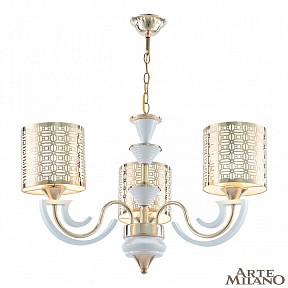 Подвесная люстра Arte Milano Florentia-8857 белый арт. 308857/3 Wh/Gd