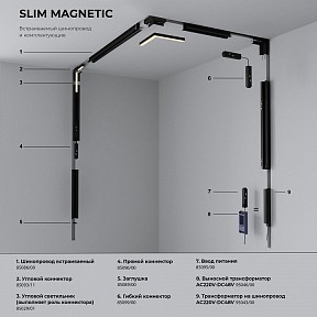 Встраиваемый светильник Elektrostandard Slim Magnetic черный арт. a067372