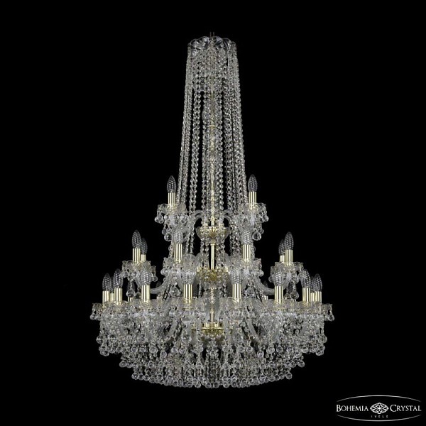 Подвесная люстра Bohemia Ivele Crystal 1409 золото арт. 1409/16+8+4/300/h-130/3d G