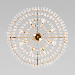 Подвесная люстра Eurosvet Elegante желтый арт. 10130/10 золото/прозрачный хрусталь Strotskis