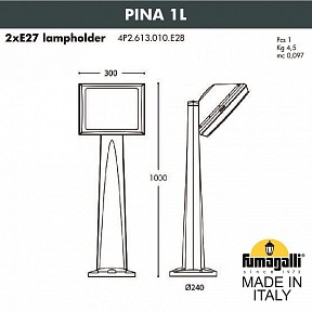 Наземный светильник Fumagalli Guizeppe черный арт. 4P2.613.010.AYF1R