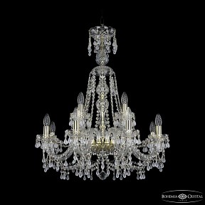Подвесная люстра Bohemia Ivele Crystal 1410 золото арт. 1410/8+4/240/XL-80 G V0300