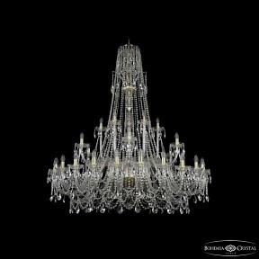 Подвесная люстра Bohemia Ivele Crystal 1411 золото арт. 1411/24+6+6/530/XL-165 G