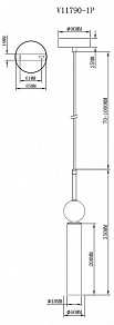 Подвесной светильник Moderli Illis зеленый арт. V11790-1P