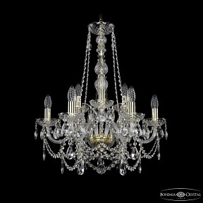 Подвесная люстра Bohemia Ivele Crystal 1411 золото арт. 1411/6+3/195/h-66 G